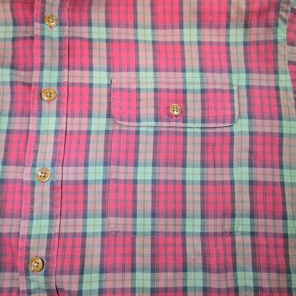 Polo Ralph Lauren Red Green Plaid Long Sleeve Cotton Button Up Shirt Size 2XL - Picture 3 of 4